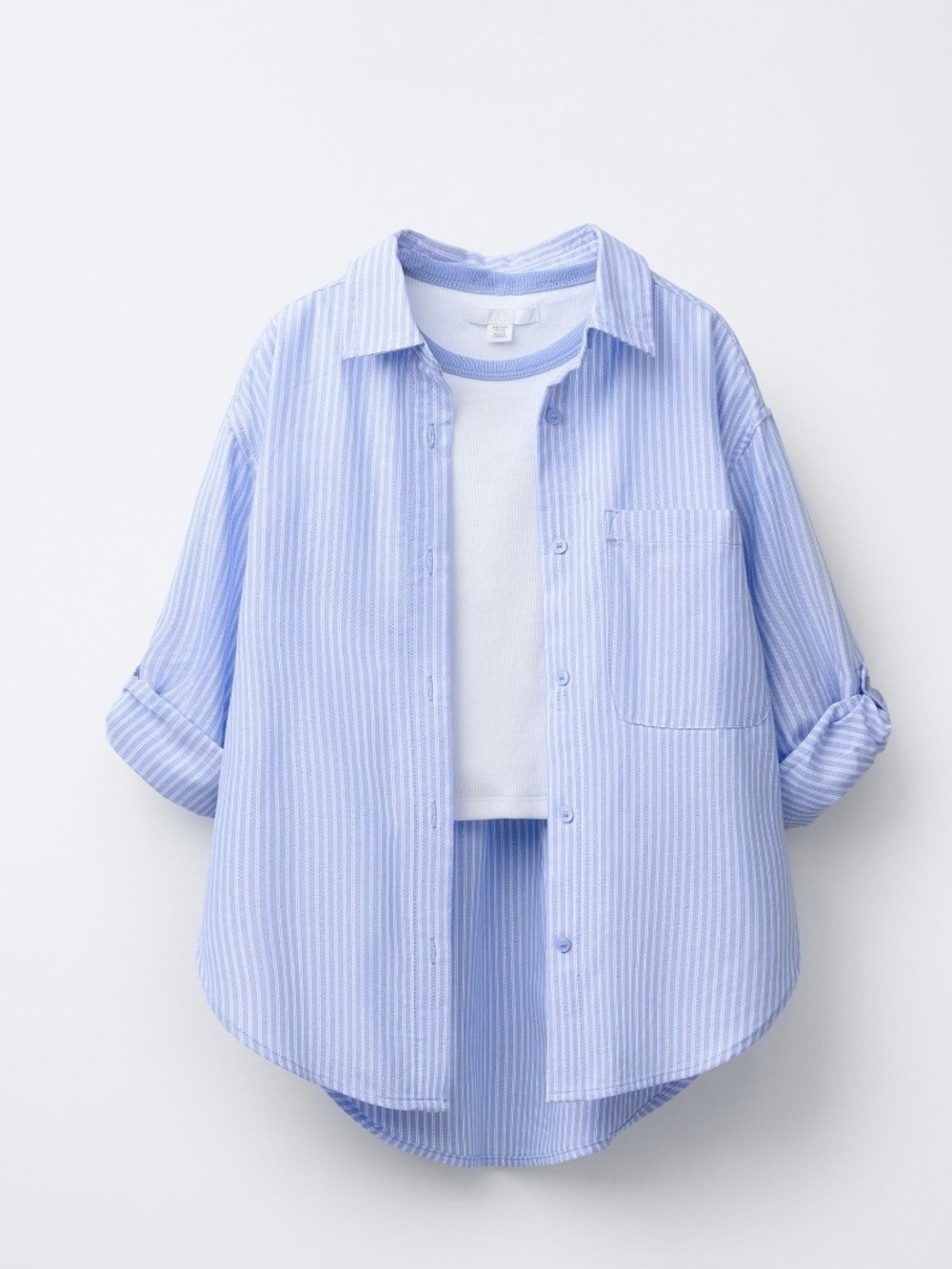 ZARA Kids Blue Striped Button-Up Shirt